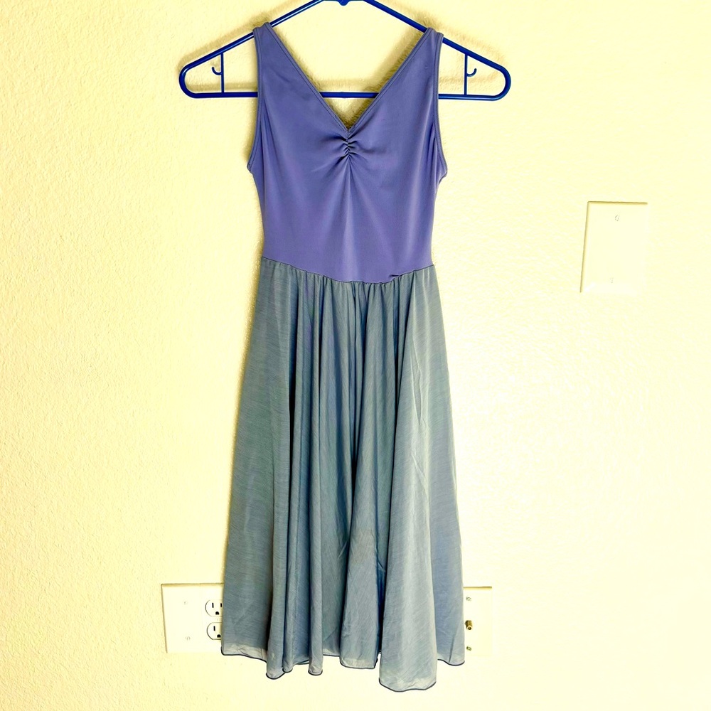 Lavender color skirted leotard